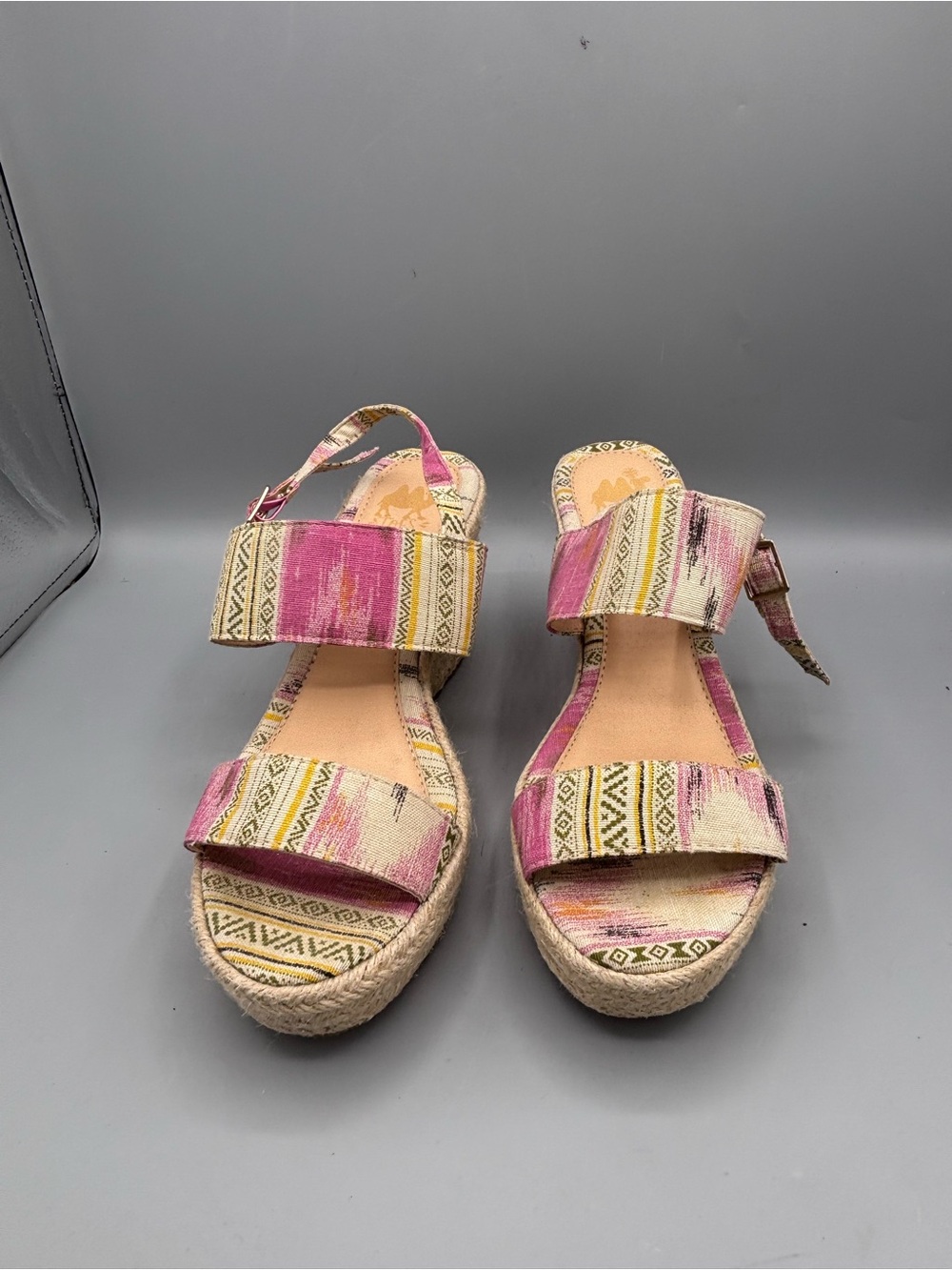 Camel Toes brand espadrille wedge sandals